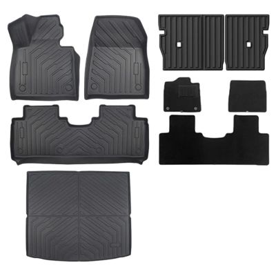 BGGJJ Compatible with Leapmotor C10 2024 2025 Car Floor Mats Cargo Liner, TPE 3DTrunk Mats and Backrest Mats LHD(9pcs Double Layer)