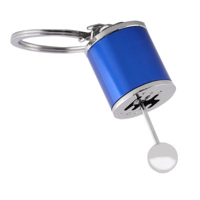 Walmeck Creative Auto Gear Shifter Model Keychain Keyring Car Part Shaped Metal Alloy Key Rings for Car Enthusiasts and Drivers Silver Black Blue Red Gold 10.3 x 4.1 x 2.2cm (Blue)