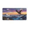 Flying Eagle Mountains License Plate - 6x12 Aluminum Tag - Purple Sunset Snow Peak Gift view 1