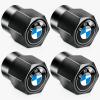 Tire Valve Stem Caps for BMW X1 X3 M3 M5 X1 X5 X6 Z4 3 5 7 Series Metal Wheel Air caps Auto Valve Stem Caps Accessories 4 Pcs Black view 1