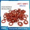 10pcs CS 2/2.4/3/4mm OD 5~90mm Red VMQ O Ring Seal Gasket Silicon Silica Gel Food Grade Rubber O-ring(OD 27mm,CS 3mm (10Pcs)) view 2