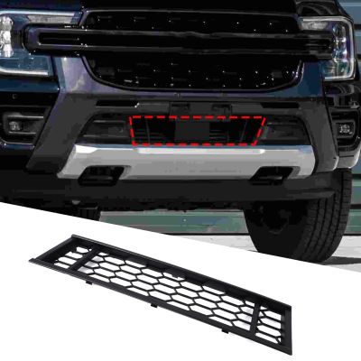 Car Front Bumper Grille Frame Cover Trim Compatible with Ford Ranger T9 Wildtack 2023-2026 ABS Front Bumper Lower Grille Frame Panel Protective Cover Exterior Decorative Accessories (Black B)