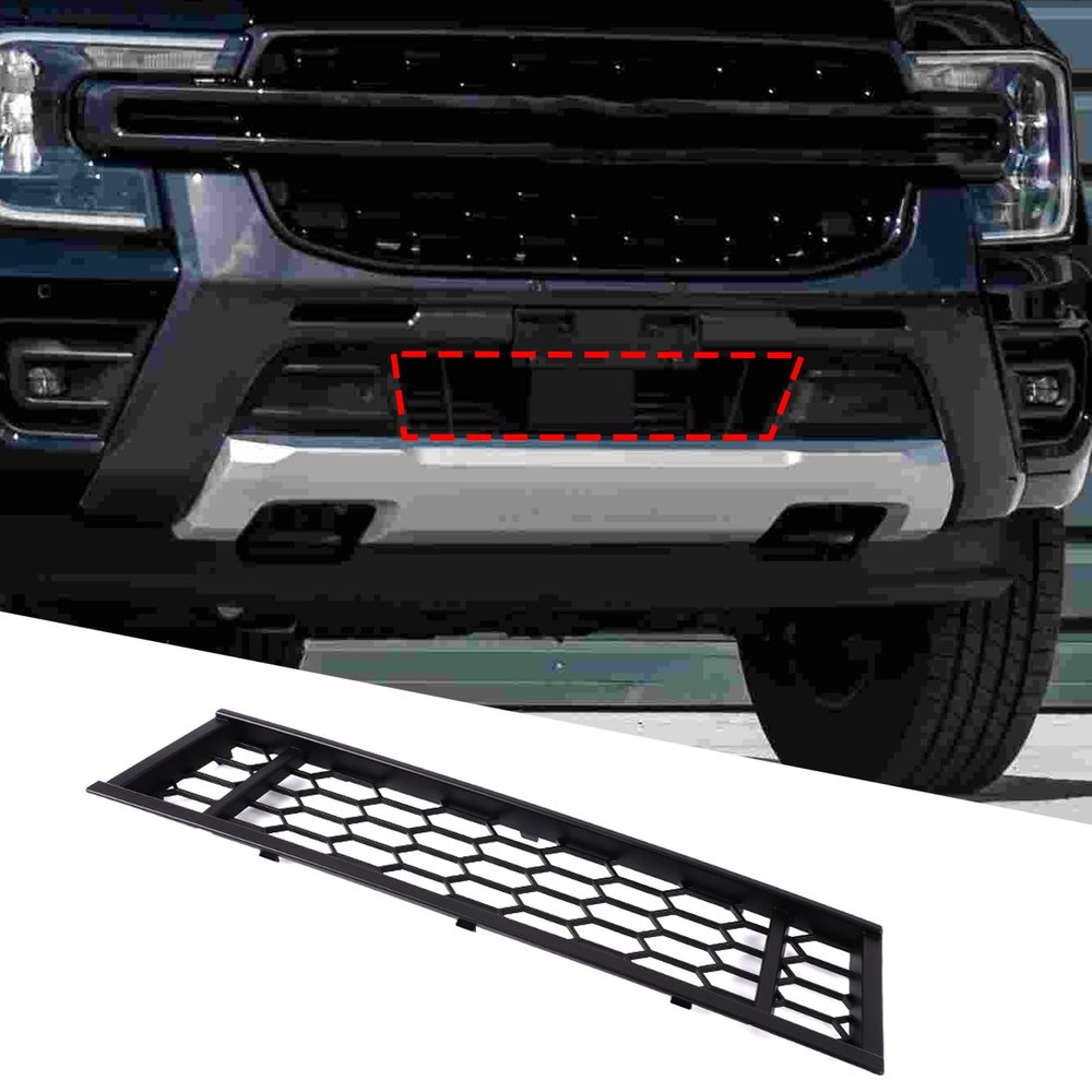 Car Front Bumper Grille Frame Cover Trim Compatible with Ford Ranger T9 Wildtack 2023-2026 ABS Front Bumper Lower Grille Frame Panel Protective Cover Exterior Decorative Accessories (Black B)