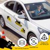 Reflective Black Cat Student Driver Magnet for Car, 6 Pack Strong Magnetic New Driver Signs, Removable Please Be Patient Rookie Bumper Stickers, Highly Visible Day & Night for Teens, Beginners (A) view 3
