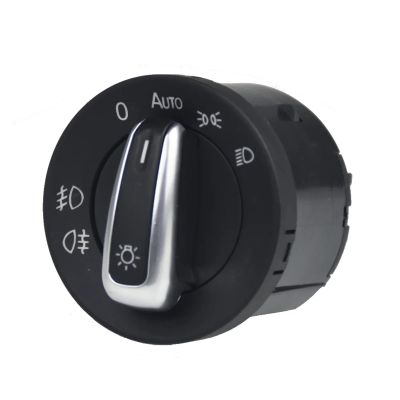 Chrome Headlight Switch+Power Window Master Switch Compatible with VW Golf 5 6 Mk5 6 Jetta 5 6 Passat B6 Touran SEAT 5ND941431B 5ND959855(E)