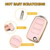 FT FUNTOR for VW Key Fob Cover TPU,Key Fob Case Shell Protector keychain,for Beetle Golf Passat GTI Jetta Tiguan accessories (Gold Edge Pink) view 3