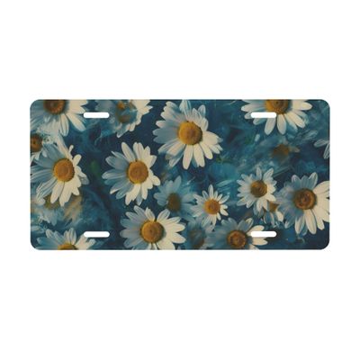 Daisy License Plate, Decorative Car Front License Plate, Aluminum Novelty License Plates Vanity Tag Metal Car Plate 6 x 12 in, Made in USA (4 Holes) for Men & Women-2