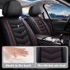 JARMAY Leather Car Seat Covers 7 Seats for Ford Explorer 2000-2026, Stain-Resistant & Waterproof, Durable Car Seat Protectors.(7 Seats Full Set,Black Red) view 2