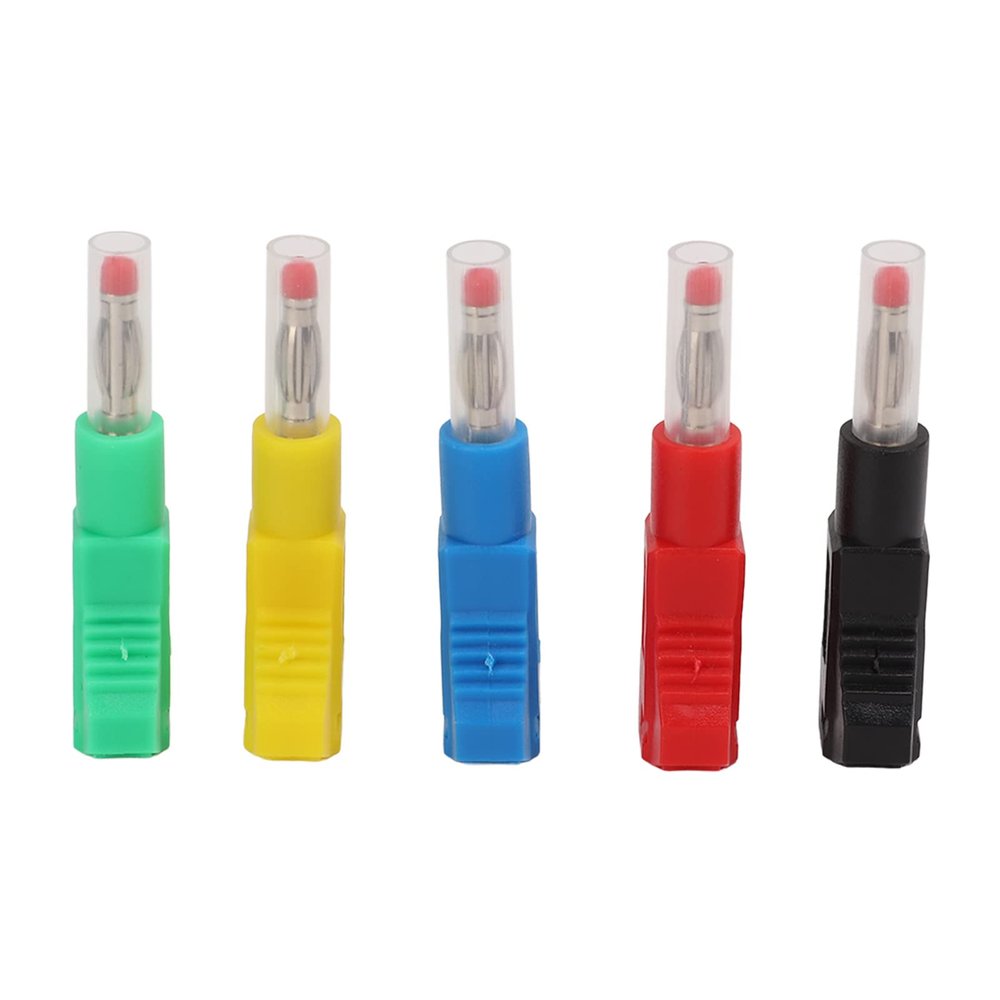 KANASI Retractable Banana Plugs, 4mm Insulated CAT II 600V 32A 5 Color 10pcs for Engineers DIY Test Leads in Security Equipment