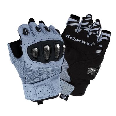Seibertron SPS-5 Unisex Touchscreen Road Racing Motorcycle MTB Sports Gloves Also fit BMX MX ATV Mountain Bike Bicycle Cycling Off-Road/Dirt Bike Motocross etc Half Finger Youth Grey M