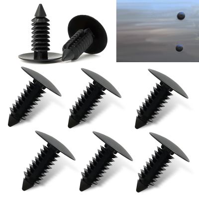 8 PCS Bumper License Plate Hole Plugs Clips, PA66 Durable Push-in, 7mm Decoration and Sealing Cover, Compatible with GM, Ford, Chrysler, Audi, BMW & More (Black)