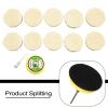 Wool Polishing Pads 2 Inch, 11PCS Buffing Bonnet Set with Hook and LOOPs for Car Buffer Machine, Soft Waxing Sanding Discs for Auto Glass Furniture Ceramic view 4