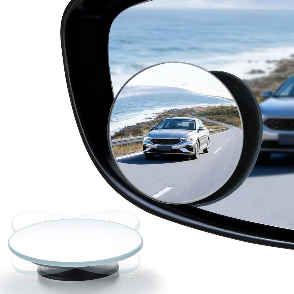 PEAFCVY 2 Pack of Blind Spot Car Mirrors for Ford Mustang Mach-E I 2021-2024, Convex Rear View Wide Angle,Side Mirror Blindspot Round HD Glass Self Adhesive Back