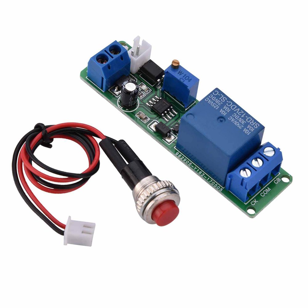 MotorCart Basics 1-10 Seconds Adjustable Timing Module Compact Timer Relay Module for Automation Equipment, External Actuator Delay On Off Switch for 10A Loads