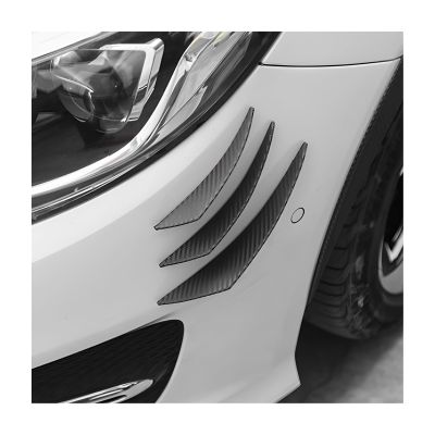 Xiqaler 6 PCS Car Spoiler Canards Kit, Soft Auto Front Bumper Lip Splitter Anti-Collision Diffuser, Self-Adhesive Side Canard Splitter Fin Exterior Decorative Stickers for Most Vehicles (Carbon Fiber)
