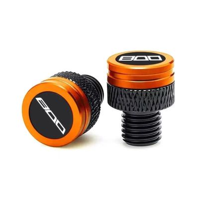 Hole Plugs Motorcycle CNC Rearview Side Mirror Hole Cap Plug Accessories 2Pcs For Z800 2013 2014 2015 2016 2017(Orange)