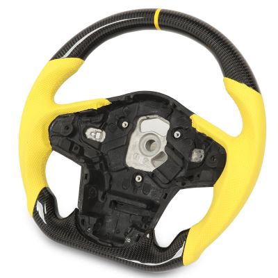 Estink Carbon Fiber Steering Wheel with Yellow Stitching Perforated Leather for GR A90 J29 2020 to 2023