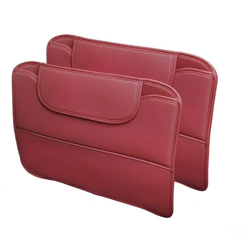 2 Pack Leather Kick Mats Back Seat Protectors for DS 4 2011-2018, Waterproof Seat Back Cover Easy Clean Auto Interior Protection Accessories,Red