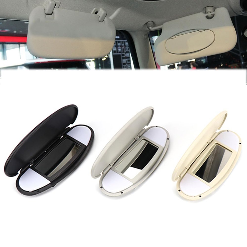 Sun Visor Vanity Mirror Cover Cap Compatible with BMW Mini Cooper R55 R58 R60 2007 2008 2009 2010 2011 2012 2013 2014 51167361833 (Gray, 1 PCS)