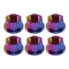 FUELHOOD M12*1.25 Motorcycle Wheel Axle Nut Screw GR5 Titanium Alloy 6 Pcs view 1