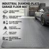 SHNOSU Garage Floor Mat 2.8mm Diamond Plate Waterproof Flooring Roll PVC Rubber Mat for Under Car, Heavy Duty Non-Slip Floor Protector for Garage, Warehouse, Gym, Basement (Grey, 3FTx55FT) view 4