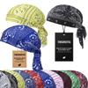 Cooling Headscarf Cap Paisley Pirate Head Scarf Men Set Elastic Motorcycle Helmet Wrap Headwear Liner Fit Breathable(3pcsa) view 1