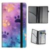 FXIANGWL Dreamy Galaxy Paw Prints Car Registration and Insurance Holder, RFID Blocking PU Leather Vehicle Document Organizer, Cute Car Accessories, Slim Glove Box Wallet Gift for New Drivers view 1