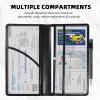 FXIANGWL Dreamy Galaxy Paw Prints Car Registration and Insurance Holder, RFID Blocking PU Leather Vehicle Document Organizer, Cute Car Accessories, Slim Glove Box Wallet Gift for New Drivers view 3