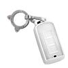 Jinhon for Mitsubishi Bling Car Key Fob Cover Case Fit for Mitsubishi Outlander Eclipse Cross Lancer Mirage Triton Pajero Sport Key Protective Cover Keychain Key Shell Accessories 3 Button F White view 1