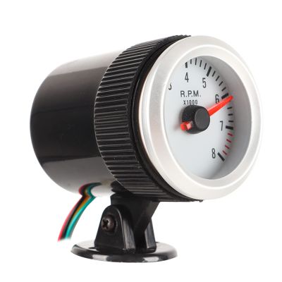 Jenivaint 52mm Tachometer RPM Gauge, 2-inch LED Display, White Backlit Dial, Red Pointer, ABS Material, for 1-4-6-8 Cylinder Gasoline Vehicles