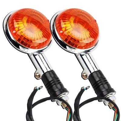2pcs Motorcycle Turn Signal Light Amber Round Indicator Lens for Ya&maha XV400 XV650 XV1100 XV1300 XVS400 XVS650 XVS1100 Virago Turn Signal Light