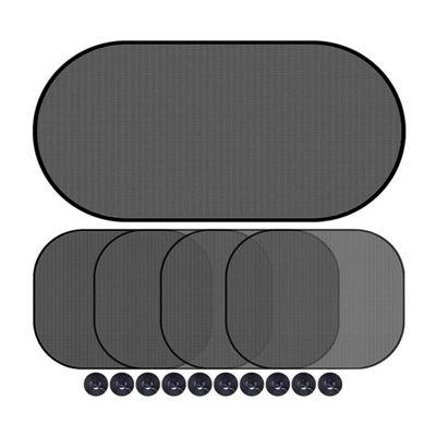 Five Piece Summer Mesh Curtain Sunshade Window Sunshade Car Set Black