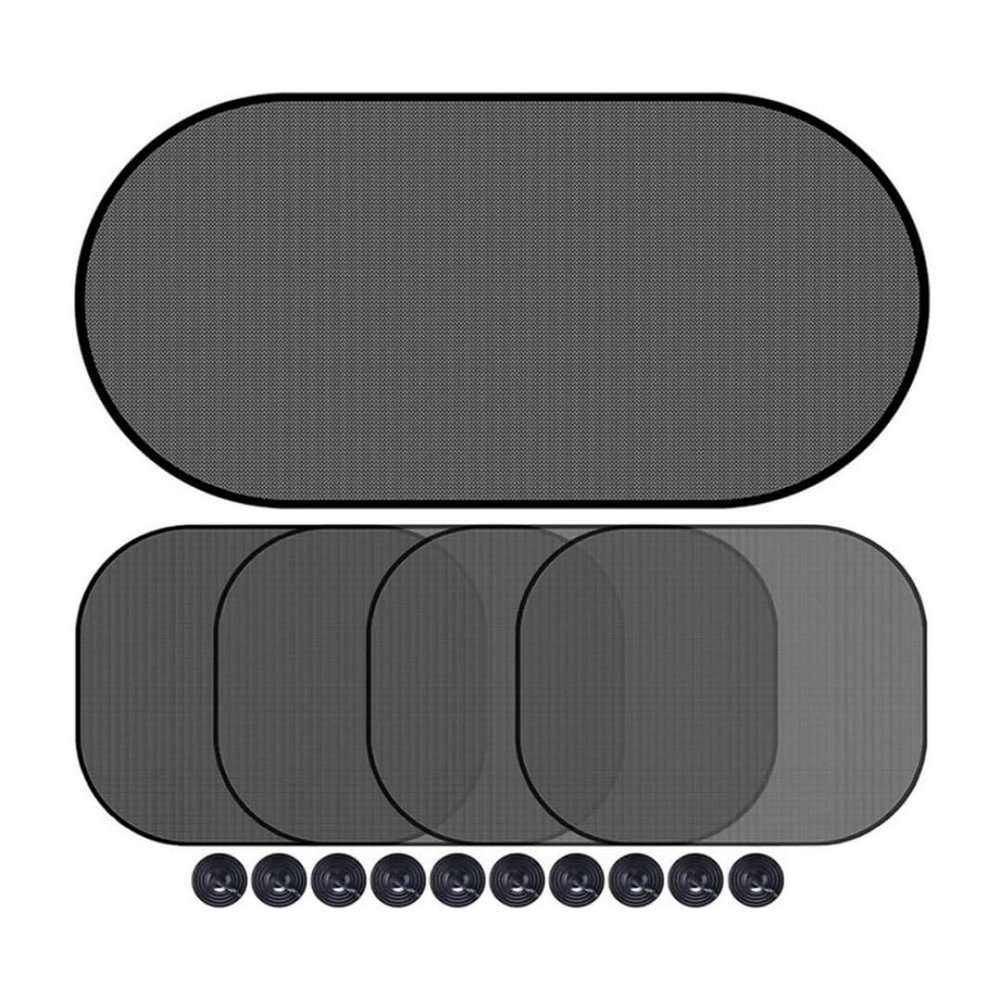 Five Piece Summer Mesh Curtain Sunshade Window Sunshade Car Set Black
