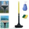 2-in-1 Window Screen Cleaning Brush Value Set with Squeegee, Wet & Dry Mesh Screen Cleaner Tool, Multi-Purpose Glass Cleaner Brush for Patio, Door, Porch Screens & Car Window (Yellow) view 1