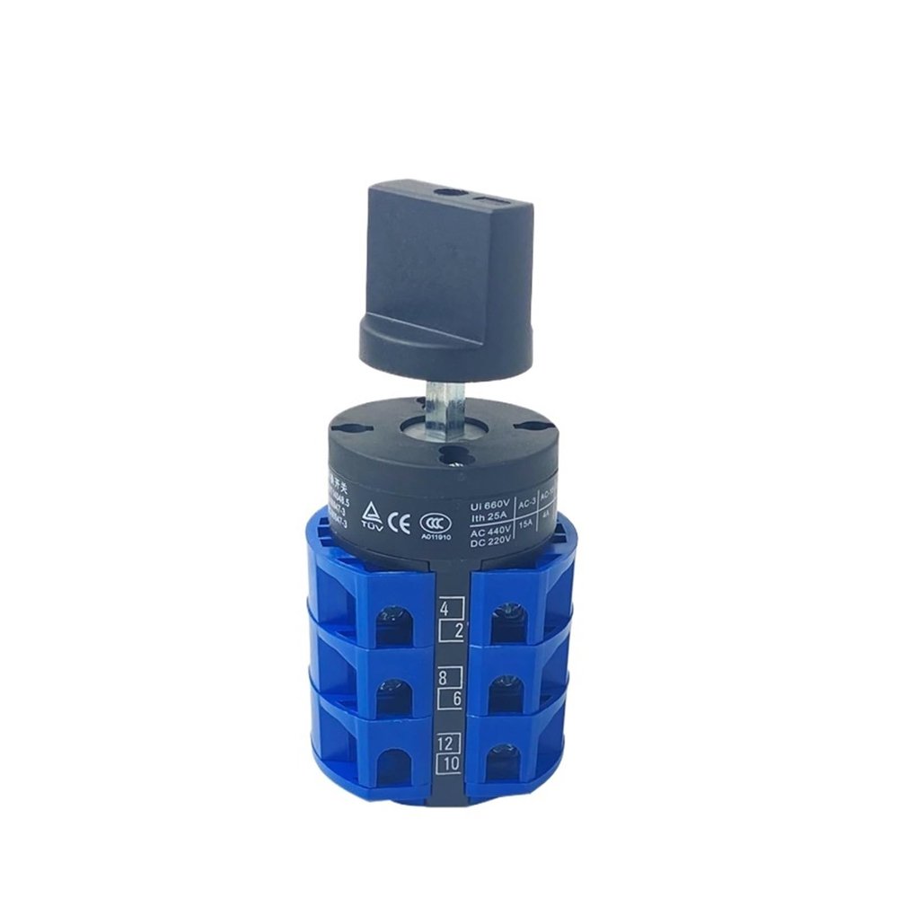 ISKWYPNET LW26 YMW26-25/3 Two/Three Positions No Panel 3 Poles Sections 25A Universal Changeover Rotary Cam Switch(01)