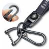 YUIQIEUY Genuine Leather Car Keychain for Lincoln Key Chains Ring Accessories for Man and Woman Family Present Black view 4