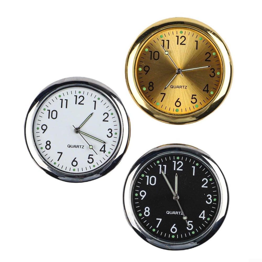 3-Pack Car Clocks 40mm Luminous Dashboard & Air Vent Mount, Quartz Analog Auto Watch for Marine Truck Home Decor, for Easy Install Stick-On