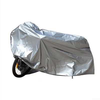 Silver Motorcycle Cover Waterproof 230x130cm, Heavy Duty Outdoor Scooter Tarpaulin for Rain Snow Sun Protection, Fit for Motorcycles Scooters and