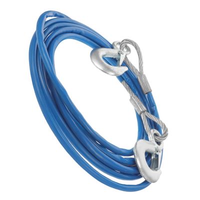 SKISUNO Heavy Duty Tow Strap with Hooks 4-Meter 3 Ton Steel Wire Tow Rope for Trucks and Vehicles Emergency Towing
