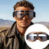 Vintage Motorcycle Goggles, Retro Leather Biker Eyewear, Cruiser Scooter Motocross Goggles for Men, Women, Adults (Clear) view 2