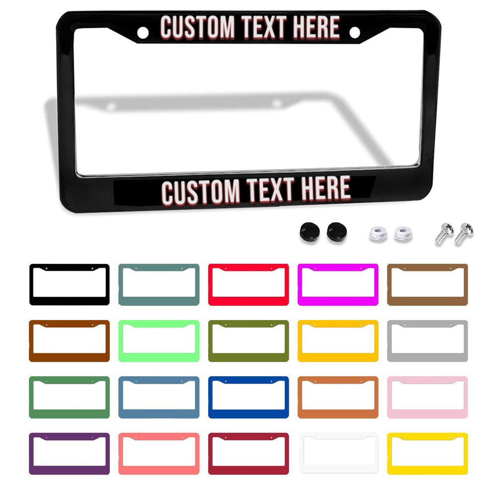 Made In USA Custom Personalized License Plate Frame, 2 Mount Holes