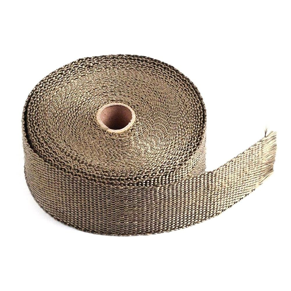 FTCYM Motorcycle5M Roll Fiberglass Heat Shield Exhaust Header Pipe Heat Wrap Tape Thermal Protection Ties Kit Exhaust Pipe Insulat(Brown)