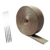 FTCYM Motorcycle5M Roll Fiberglass Heat Shield Exhaust Header Pipe Heat Wrap Tape Thermal Protection Ties Kit Exhaust Pipe Insulat(Brown) view 2