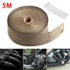 FTCYM Motorcycle5M Roll Fiberglass Heat Shield Exhaust Header Pipe Heat Wrap Tape Thermal Protection Ties Kit Exhaust Pipe Insulat(Brown) view 3