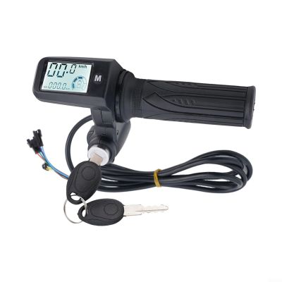 E-Bike Twist ThrottleE-Bike Twist Throttle With LED Display, 6/8Pin 24-72V Electric Scooter Handlebar Grip, 3-Speed Adjustment, Real-Time Voltage Speed Mileage (8pin with 3 gear speed adjustment)