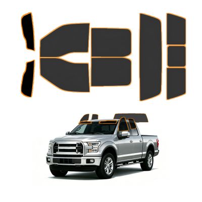 AUTOTEK Window Tint Film for 20152018 Ford F150 Crew Cab Accessories, 10% VLT Front Windshield Sun Strip and 20% VLT Side and Rear Windows Tints, Sun & Heat Blocking Precut Film, No Trimming Needed