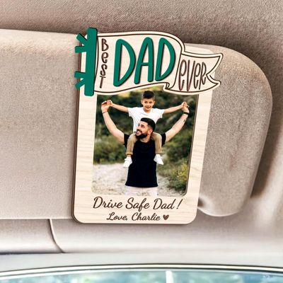 Noni Personalized Father's Day Car Visor Clip Gift for Daddy, Custom Photo Car Holder Clip, Gift for Husband, Custom Drive Safe Sun Visor Picture Clip for Men, Daddy Grandpa Gifts1