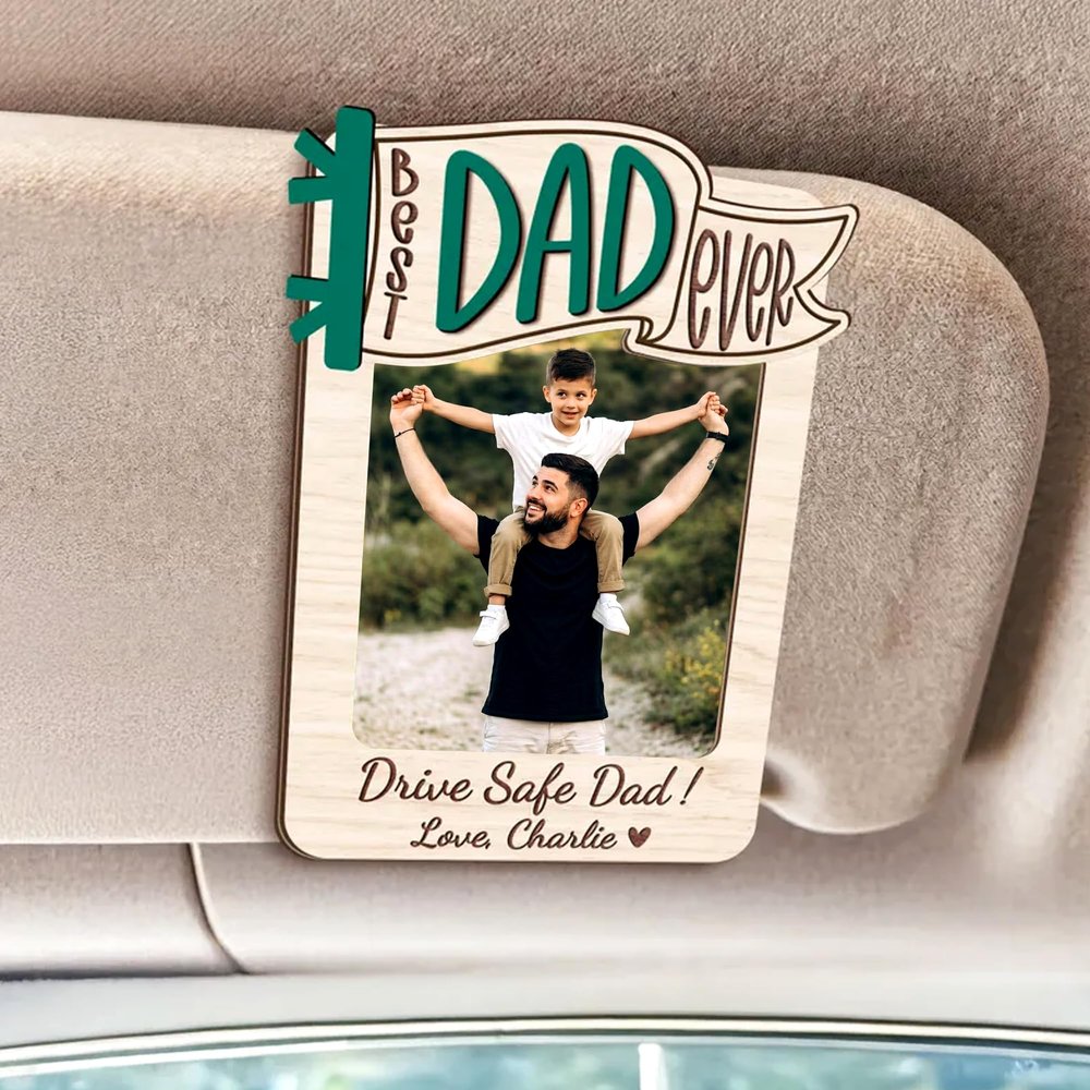 Noni Personalized Father's Day Car Visor Clip Gift for Daddy, Custom Photo Car Holder Clip, Gift for Husband, Custom Drive Safe Sun Visor Picture Clip for Men, Daddy Grandpa Gifts1