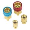 Noteflora For R1234YF To R134a Air Conditioning Adapter Kit, High Low Pressure Side Solid Brass Connectors With Knurled Grip And Green O-Ring For Automotive Use view 4