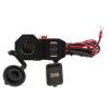 RiToEasysports Motorcycle USB Charger, 4.2A Dual USB Port SAE Adapter with Voltmeter and Switch Control, for Phones Tablets GPS Car Refrigerator view 1